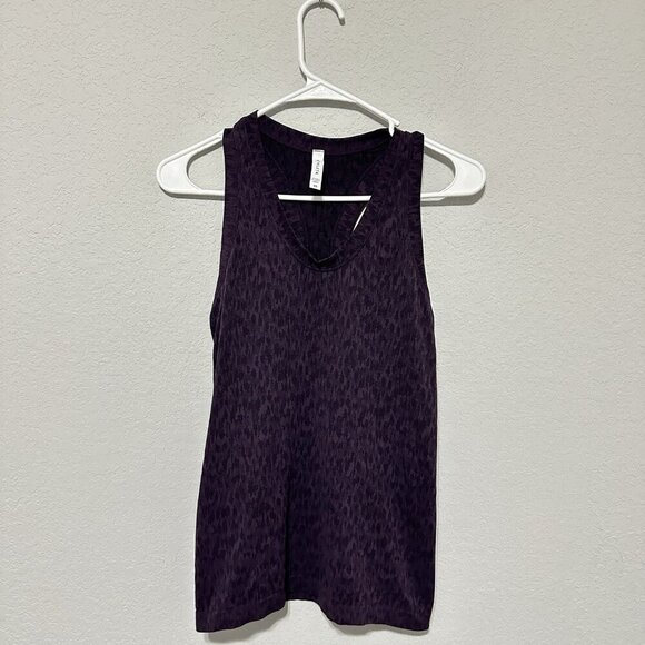 Athleta Momentum Cheetah Print Tank Top Purple Racerback Womens Size XS Athletic - Picture 1 of 6